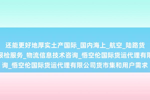 还能更好地厚实土产国际_国内海上_航空_陆路货运代理业务_代理报关_报检服务_物流信息技术咨询_悟空伦国际货运代理有限公司货市集和用户需求